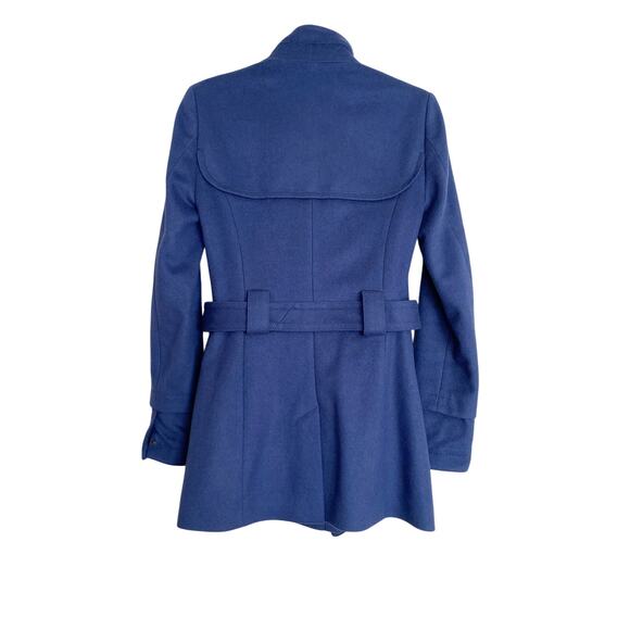 REISS Wool Cashmere Blue Peacoat Jacket Belted - Size XS - Picture 4 of 5